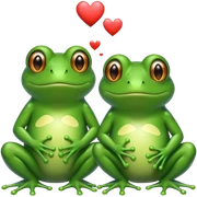 two frogs in love  sticker