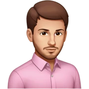 male, male, wearing a rosa formal shirt, short brown hair sticker