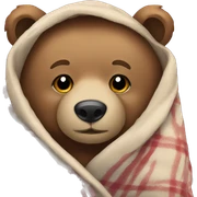 bear cozy in blanket sticker