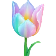 Pale pastel holographic tulip sticker