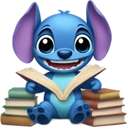 stitch with books sticker