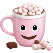 Light Pink mug of hot chocolate with marshmallows  sticker