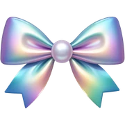 Iridescent pearl bow sticker