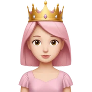 Girl with minimal crown and  light  pink dress  sticker