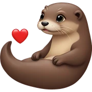 Loutre with heart sticker