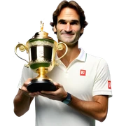 Federer lifting the Wimbledon trophy sticker