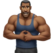 Bodybuilder squeezing his chest sticker