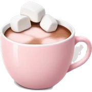 Light Pink mug of hot chocolate with marshmallows  sticker