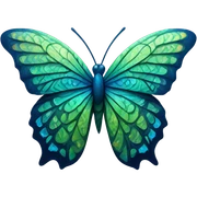 Green blue butterfly  sticker