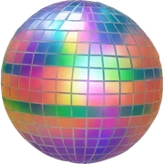 Rainbow disco ball peach sticker