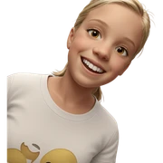 smiling girl in white shirt sticker