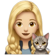 blonde-haired girl with a cat sticker