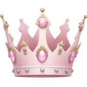 White and pastel pink crown sticker