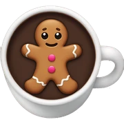 Gingerbread man in hot chocolate  sticker