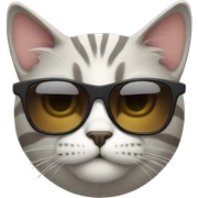 Cat with sunglasses sticker
