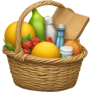 Basket with goods sticker