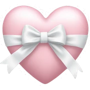 Pastel pink heart with white bow sticker