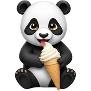 Panda eating ice cream sticker