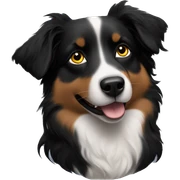Small black australian shepherd dog moon sticker