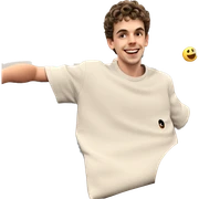smiling boy on couch sticker