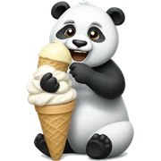 Panda eating ice cream sticker