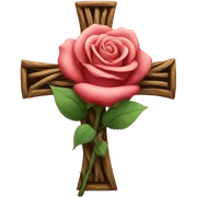 Rose wrapped around a cross sticker