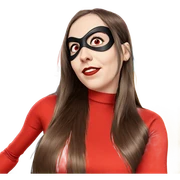 superhero girl with red eyes sticker