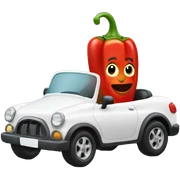 Pepper driving a car sticker