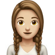 White girl with brown hair sticker