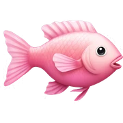 pink fish with white bow sticker