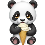 Panda eating ice cream sticker