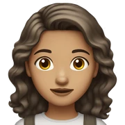 girl with médium skin, brown eyes, wavy dark brown hair sticker