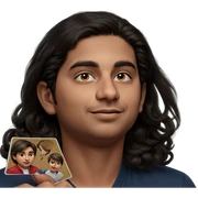 male portrait with card sticker