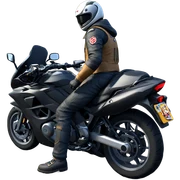 outdoor motorcycle adventure scene sticker