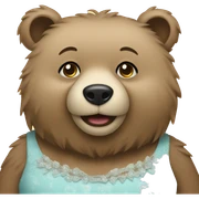 Bear in a dress sticker