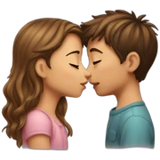 Kiss between boy and girl sticker