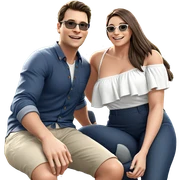 smiling couple enjoying outdoors sticker