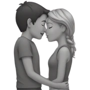 Boy and girl kissing sticker