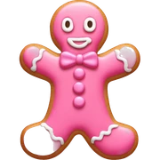pink gingerbread man with frosting  sticker