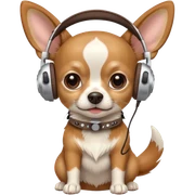Perro chichuahua con auriculares  sticker