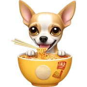 Chihuahua eating cup ramen sticker
