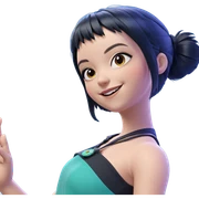 smiling girl with black hair sticker