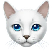 White cat with blue eyes sticker