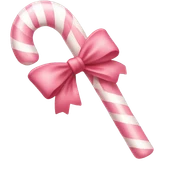 a light pink candy cane with bow sticker
