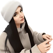 dreamy girl with black hat sticker