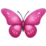 Pink Glitter butterfly sticker