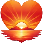 Heart shaped sunrise sticker