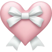 Pastel pink heart with white bow sticker