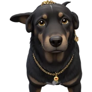 dog with stunning necklace sticker