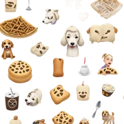 cozy snack time with dog sticker